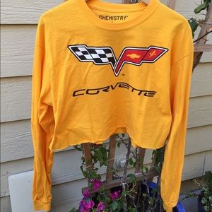 Corvette logo long sleeve cropped tee